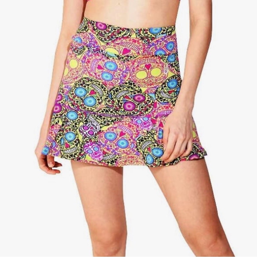 Dona Jo Multicolor Skull Pattern Skort Women’s Sz 2 Medium Pickleball Tennis
